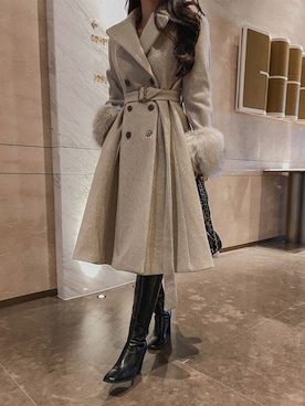 「fur」｜maybinsさん（レディース・163cm）の冬コーディネート