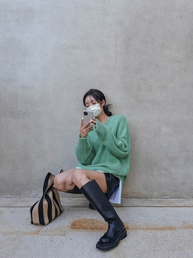 「pants」｜「アイテム（その他）」を使った、maybinsさん（レディース・163cm）の秋コーディネート