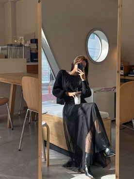「skirt」｜「アイテム（その他）」を使った、maybinsさん（レディース・163cm）の秋コーディネート