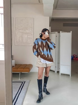 「blue」｜「アイテム（その他）」を使った、maybinsさん（レディース・163cm）の秋コーディネート