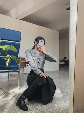 「skirt」｜「アイテム（ジャケット/アウター）」を使った、maybinsさん（レディース・163cm）の秋コーディネート
