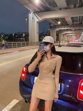「mini dress」｜maybinsさん（レディース・163cm）の秋コーディネート