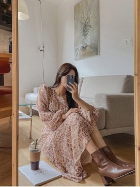 「flower」｜「アイテム（その他）」を使った、maybinsさん（レディース・163cm）の秋コーディネート