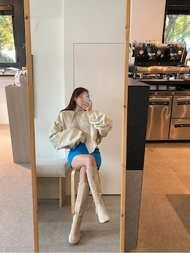 「skirt」｜「アイテム（ジャケット/アウター）」を使った、maybinsさん（レディース・163cm）の秋コーディネート