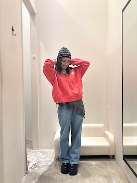 「アイテム（ストール/ショール）」を使った、かじかじさん（レディース・161cm）の秋コーディネート