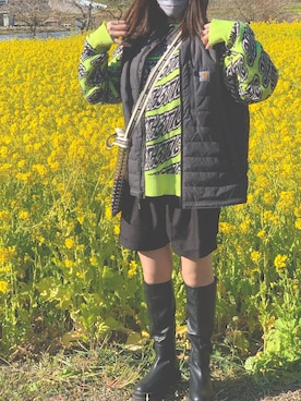 「Carhartt（カーハート）のアイテム（ジャケット/アウター）」を使った、タケさん（レディース・157cm）の春コーディネート