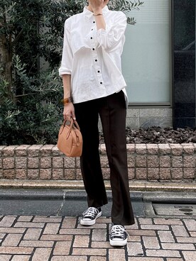 「crie conforto（クリーコンフォルト）のアイテム（ジャケット/アウター）」を使った、Misaoさん（レディース・165cm）の夏コーディネート