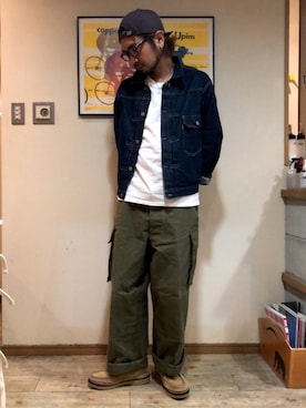 「m47」｜「アイテム（デニムジャケット）」を使った、UNOさん（メンズ・170cm）の秋コーディネート