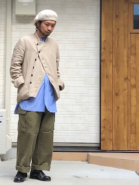 「m47」｜「アイテム（ノーカラージャケット）」を使った、UNOさん（メンズ・170cm）の秋コーディネート