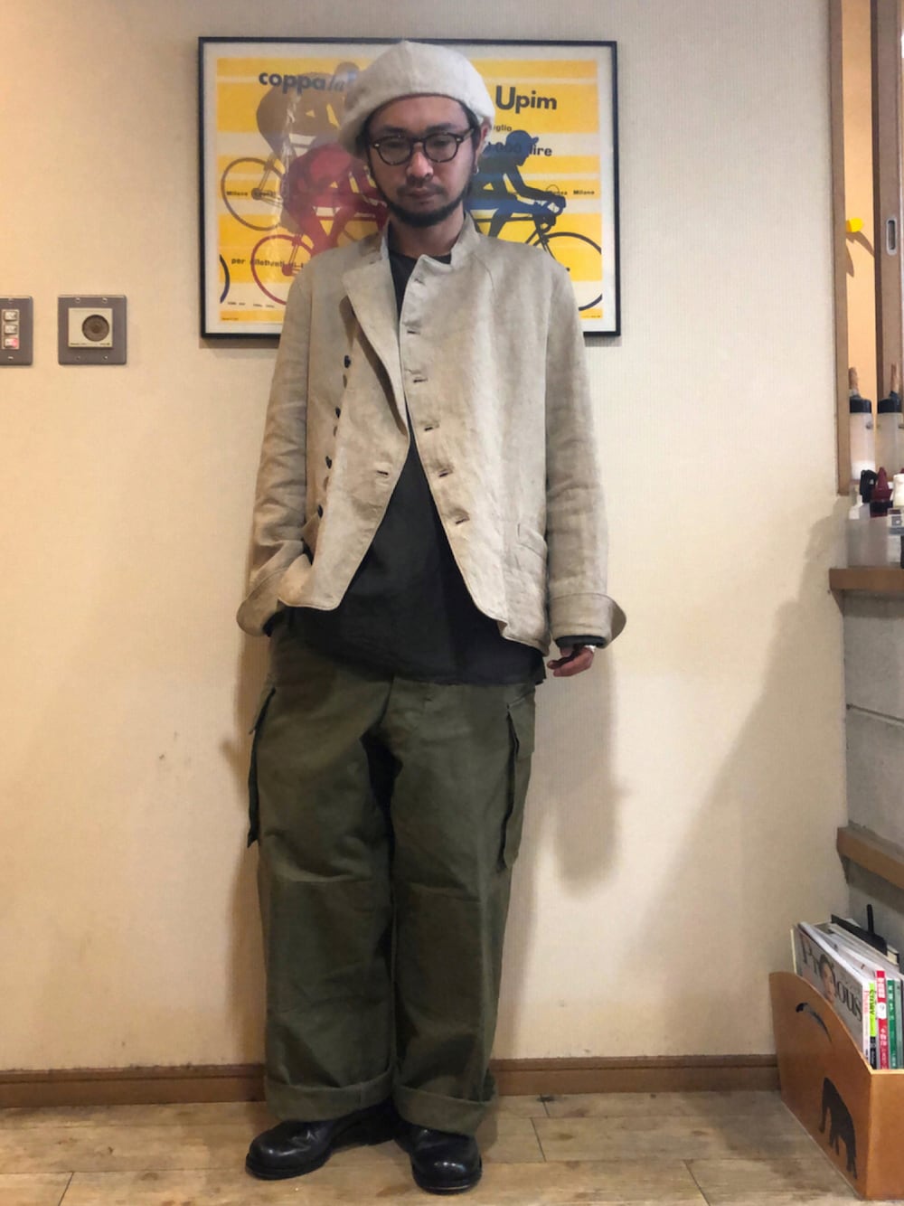 sus-sous シュス コットンリネン コックジャケット sus-sous シュス コットンリネン コックジャケット