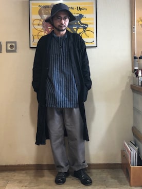 「EEL（イール）のアイテム（パンツ）」を使った、UNOさん（メンズ・170cm）の秋コーディネート