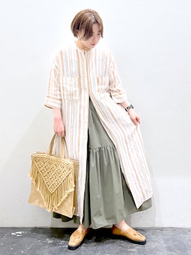 「BAYFLOW(BAYFLOW)」｜「アイテム（ワンピース/ドレス）」を使った、rikaさん（レディース・161cm）の春コーディネート