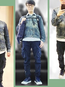 「VISVIM（ビズビム）のアイテム（デニムジャケット）」を使った、polozaiさん（メンズ・164cm）の秋コーディネート
