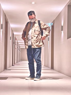 「and wander（アンドワンダー）のアイテム（トップス）」を使った、polozaiさん（メンズ・164cm）の秋コーディネート
