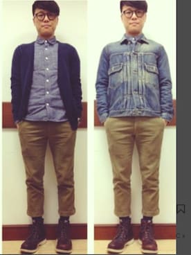 「VISVIM（ビズビム）のアイテム（パンツ）」を使った、polozaiさん（メンズ・164cm）の秋コーディネート