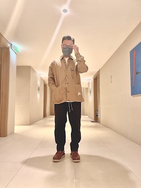「and wander（アンドワンダー）のアイテム（トップス）」を使った、polozaiさん（メンズ・164cm）の春コーディネート
