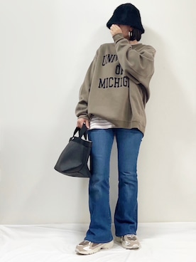 「CLEA（クレア）のアイテム（帽子）」を使った、ME...さん（レディース・156cm）の秋コーディネート