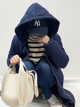 「Guess（ゲス）のアイテム（パンツ）」を使った、ME...さん（レディース・156cm）の冬コーディネート