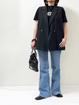 「Simplicite（サンプリシテ）のアイテム（バレエシューズ）」を使った、ME...さん（レディース・156cm）の夏コーディネート