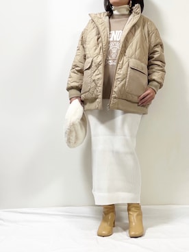 「coca（coca）（コカ）のアイテム（ブルゾン）」を使った、ME...さん（レディース・156cm）の冬コーディネート