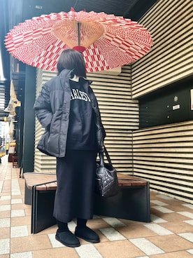 「タートルネック」｜「アイテム（スリッポン）」を使った、ME...さん（レディース・156cm）の冬コーディネート