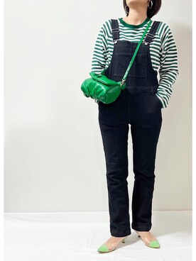 「tiptop（ティップトップ）のアイテム（オールインワン・サロペット）」を使った、ME...さん（レディース・156cm）の春コーディネート