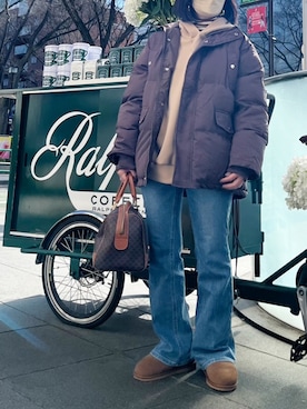 「emi+（エミプラス）のアイテム（ジャケット/アウター）」を使った、ME...さん（レディース・156cm）の冬コーディネート