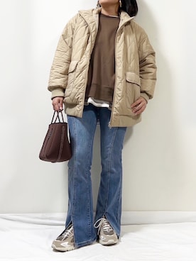 「coca（coca）（コカ）のアイテム（ブルゾン）」を使った、ME...さん（レディース・156cm）の冬コーディネート