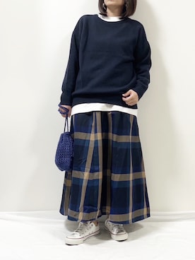 「frames RAY CASSIN（フレームスレイカズン）のアイテム（スカート）」を使った、ME...さん（レディース・156cm）の秋コーディネート