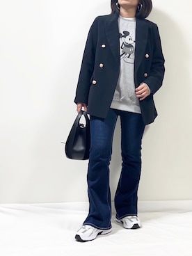 「FREAK'S STORE（フリークスストア）のアイテム（テーラードジャケット）」を使った、ME...さん（レディース・156cm）の春コーディネート