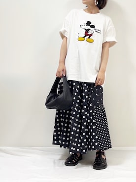 「みんなの白Tフェス」｜「アイテム（ハンドバッグ）」を使った、ME...さん（レディース・156cm）の夏コーディネート