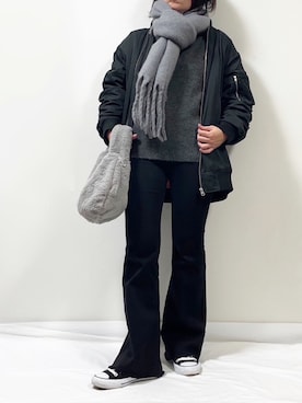 「Simplicite（サンプリシテ）のアイテム（ブルゾン）」を使った、ME...さん（レディース・156cm）の冬コーディネート
