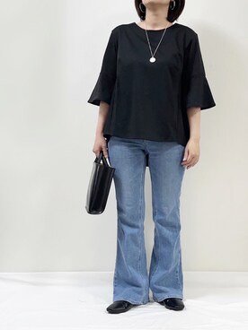 「Simplicite（サンプリシテ）のアイテム（バレエシューズ）」を使った、ME...さん（レディース・156cm）の春コーディネート