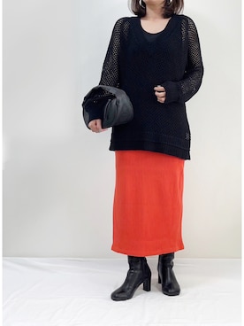 「Avvenente（アベネンテ）のアイテム（ニット/セーター）」を使った、ME...さん（レディース・156cm）の夏コーディネート