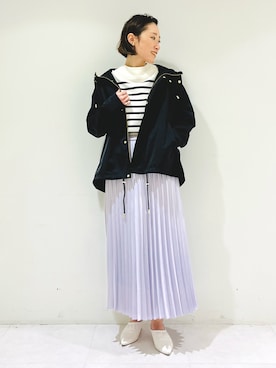 「ラベンダー」｜「アイテム（ブルゾン）」を使った、kotakiさん（レディース・158cm）の春コーディネート