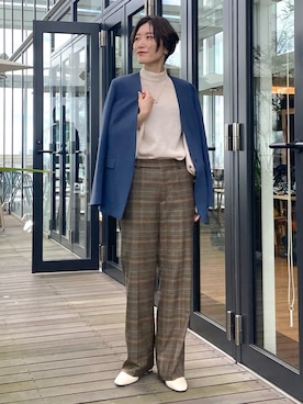 「タックイン」｜「アイテム（スーツジャケット）」を使った、kotakiさん（レディース・158cm）の秋コーディネート