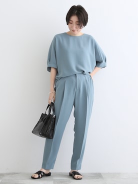 「カラー×コーデ」｜「アイテム（スーツパンツ）」を使った、kotakiさん（レディース・158cm）の春コーディネート