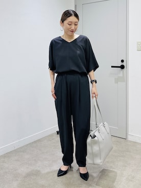 「INDIVI（インディヴィ）の【着る日傘】ドルマントップス（シャツ/ブラウス、グレー系）」を使った、kotakiさん（レディース・158cm）の夏コーディネート