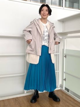 「ジレ」｜「アイテム（ブルゾン）」を使った、kotakiさん（レディース・158cm）の秋コーディネート