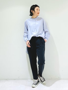 「カラー×コーデ」｜「アイテム（スーツパンツ）」を使った、kotakiさん（レディース・158cm）の春コーディネート