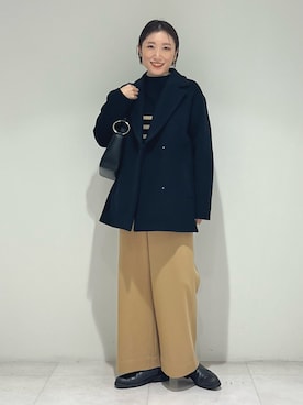 「インディヴィ」｜「アイテム（ステンカラーコート）」を使った、kotakiさん（レディース・158cm）の冬コーディネート