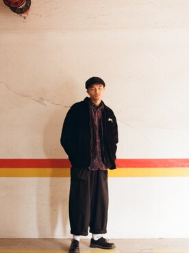 「STUSSY（ステューシー）のアイテム（ブルゾン）」を使った、manheiさん（メンズ・171cm）の秋コーディネート