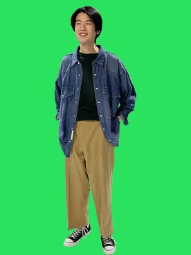 「LENO（リノ）のアイテム」を使った、men'sFUDGEofficialさん（メンズ・173cm）の春コーディネート