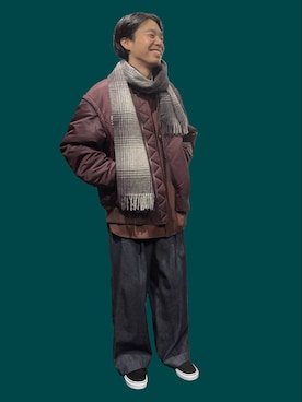 「FUDGE」｜「アイテム（ブルゾン）」を使った、men'sFUDGEofficialさん（メンズ・173cm）の冬コーディネート