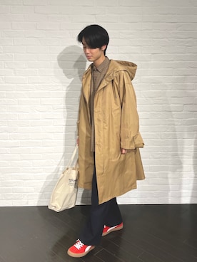 「FRUIT OF THE LOOM（フルーツオブザルーム）のアイテム（バッグ）」を使った、men'sFUDGEofficialさん（メンズ・173cm）の冬コーディネート