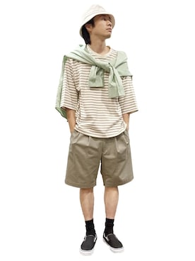「LENO（リノ）のアイテム」を使った、men'sFUDGEofficialさん（メンズ・173cm）の夏コーディネート