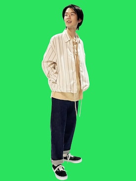 「FUDGE」｜「アイテム（ブルゾン）」を使った、men'sFUDGEofficialさん（メンズ・173cm）の春コーディネート