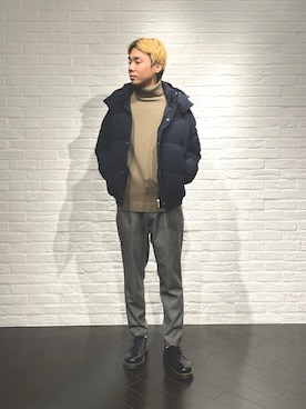 「Cape HEIGHTS（ケープハイツ）のアイテム（ダウンジャケット/コート）」を使った、men'sFUDGEofficialさん（メンズ・173cm）の冬コーディネート