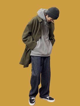 「UNIVERSAL OVERALL（ユニバーサルオーバーオール）のアイテム（パンツ）」を使った、men'sFUDGEofficialさん（メンズ・173cm）の秋コーディネート