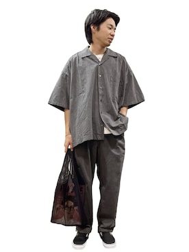 「H.UNIT STORE LABEL（エイチユニット ストアレーベル）のアイテム」を使った、men'sFUDGEofficialさん（メンズ・173cm）の夏コーディネート